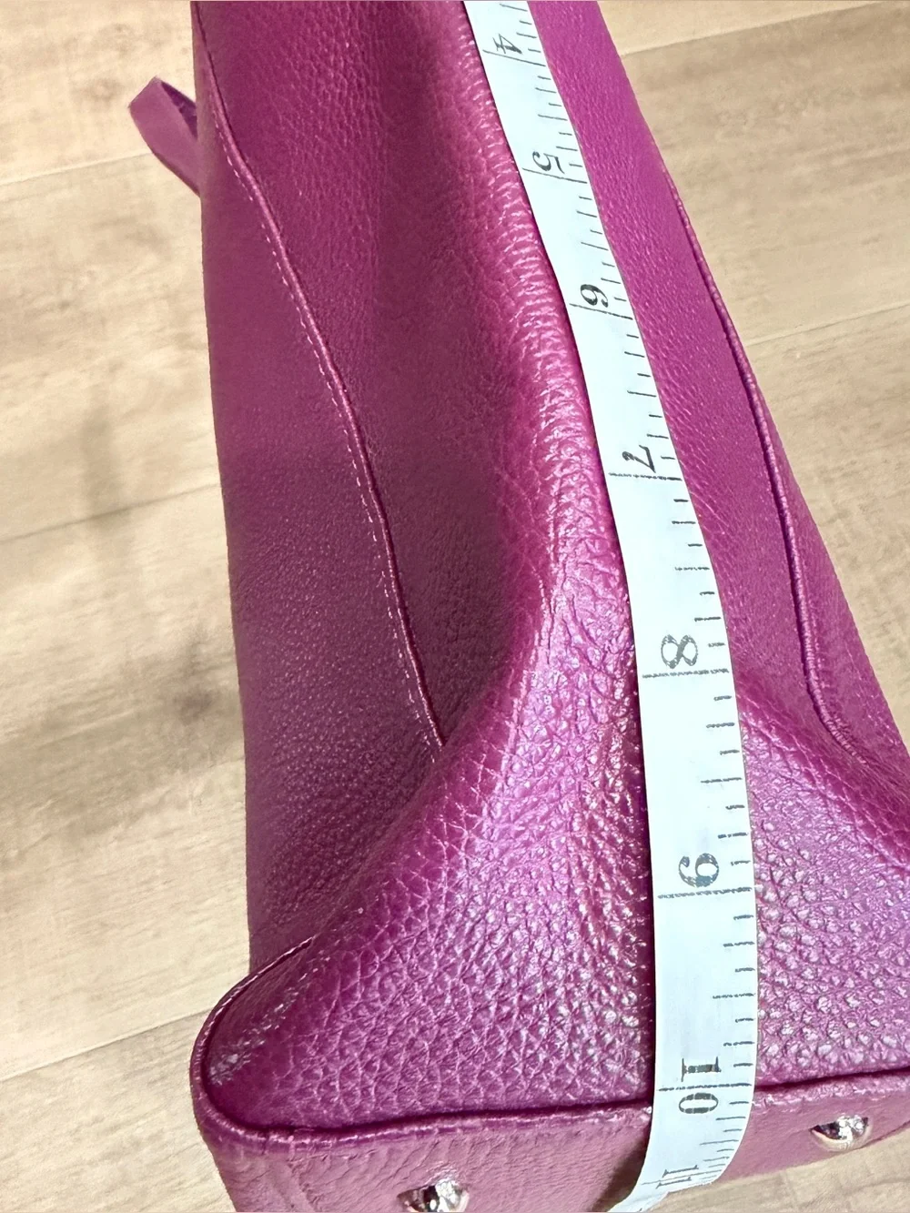 M.I.L.A. MILA Luxe Pebbled Leather Tote Bag Plum Made In Los Angeles NEW